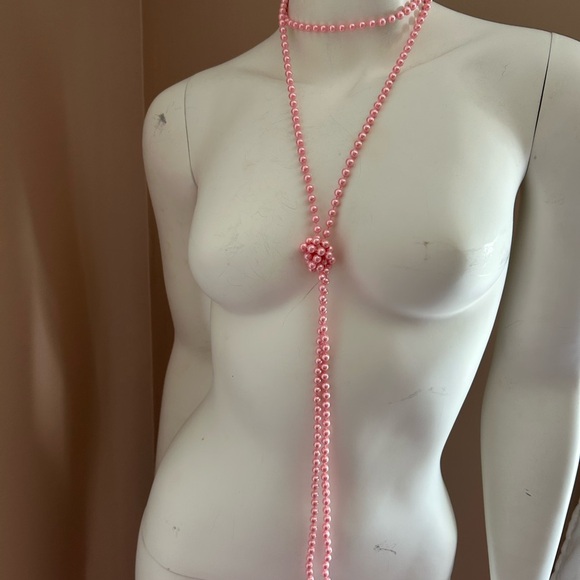 5/$25 Elegant Pink Beaded Necklace 66 inches 🌸 - Picture 1 of 8